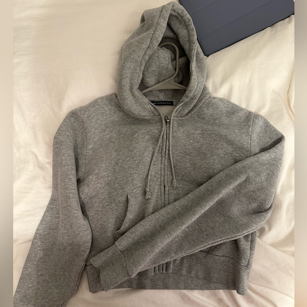 Grey cropped Brandy hoodie